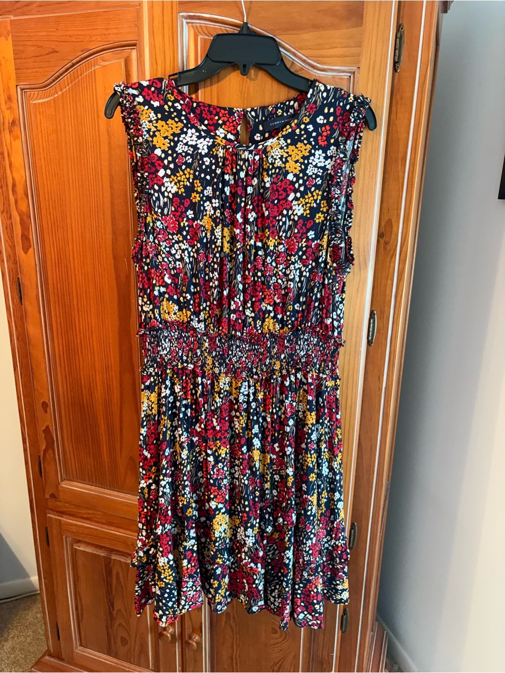 Tommy Hilfiger Navy Dress with Red & Yellow Floral Print